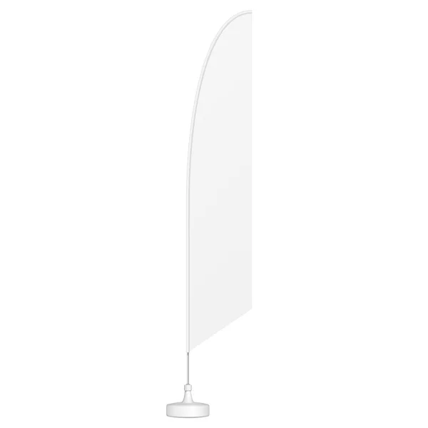 Mockup Outdoor Feather Blade Straight Flag Shark Fin Stander Reklám — Stock Vector