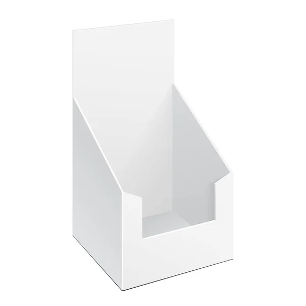 Mockup Pos Poi Karton Leere Displaybox Halter Für Werbeflyer Faltblätter — Stockvektor