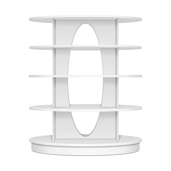Mockup Display Rack Showcase För Snabbköp Cirkel Rund Ellipse Butikshyllor — Stock vektor