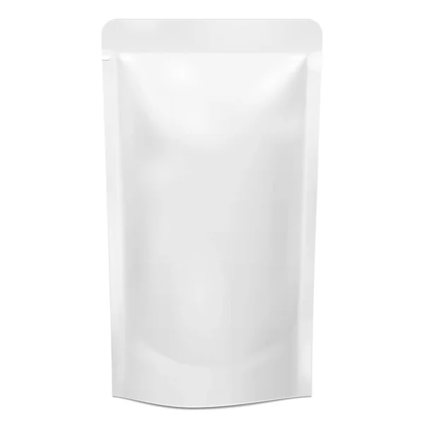 Mockup Blank Foil Doypack Food Stand Εύκαμπτη Συσκευασία Τσάντα Τσάντα — Διανυσματικό Αρχείο