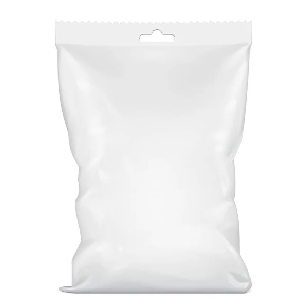 Mockup Blank Foil Food Stand Pouch Snack Sachet Bag Verpackung — Stockvektor