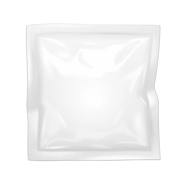 Mockup Κενή Γεμισμένη Συσκευασία Foil Flexible Pouch Bag Για Φάρμακα — Διανυσματικό Αρχείο