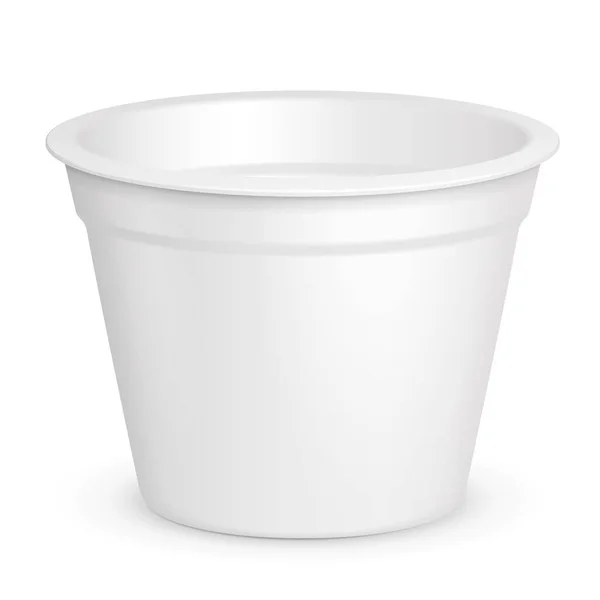 Mockup Open Cup Tub Food Plastic Container Dessert Yogurt Ice — 스톡 벡터