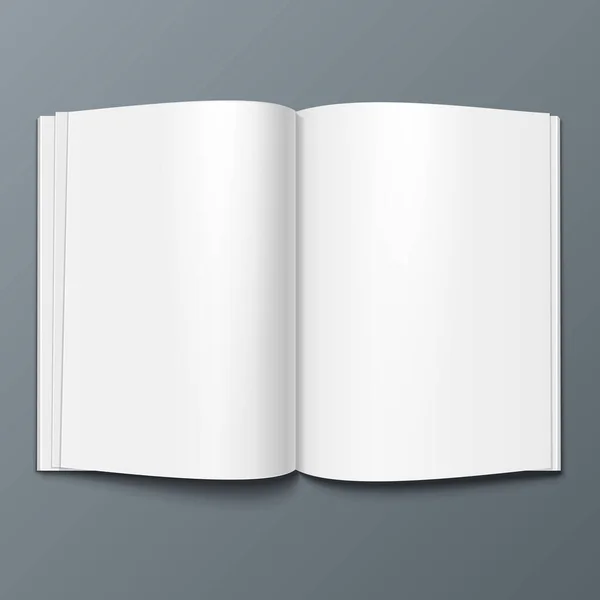 Mockup Blank Open Magazine Boek Boekje Brochure Omslag Afbeelding Geïsoleerd — Stockvector