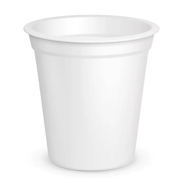 Mockup Food Plastic Tub Bucket Container Desszertnek Joghurtnak Jégkrémnek Tejfölnek — Stock Vector