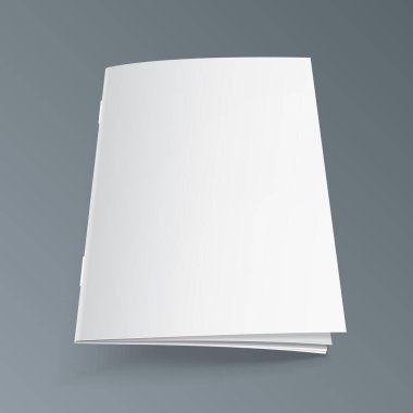 Mockup Blank Derginin Uçan Kapağı, Kitap, Kitapçık, Broşür. Gri arka planda izole edilmiş bir resim. Tasarımınız için şablonu hazırlayın. Vektör EPS10