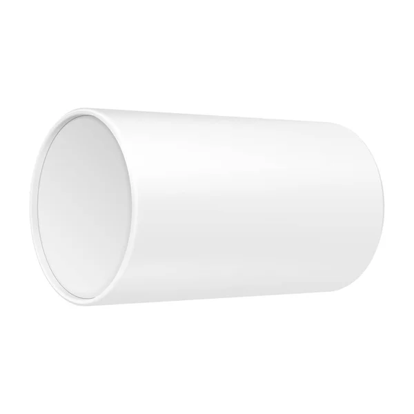 Mockup Cardboard Paper Tubeバスチリンダーボックスコンテナパッケージ 食べ物 贈り物 白を基調としたイラスト テンプレートをモックアップあなたのデザインの準備ができました 製品梱包ベクトル Eps10 — ストックベクタ