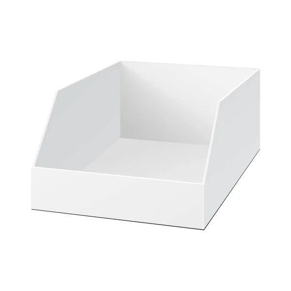 Mockup Pos Poi Cardboard Blank Display Vacío Mostrar Titular Caja — Archivo Imágenes Vectoriales