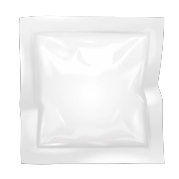 Mockup Blank Filled Retort Foil Flexible Pouch Bag Packaging 의약품 — 스톡 벡터