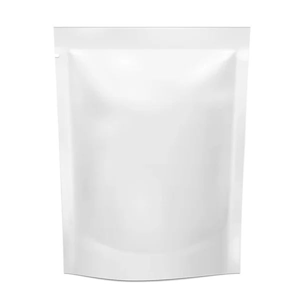 Mockup Blank Foil Food Stand Flexible Pouch Sachet Bag Packaging — Vector de stock