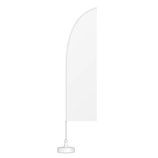 Mockup Outdoor Feather Blade Straight Flag Shark Fin Stander Reklám — Stock Vector