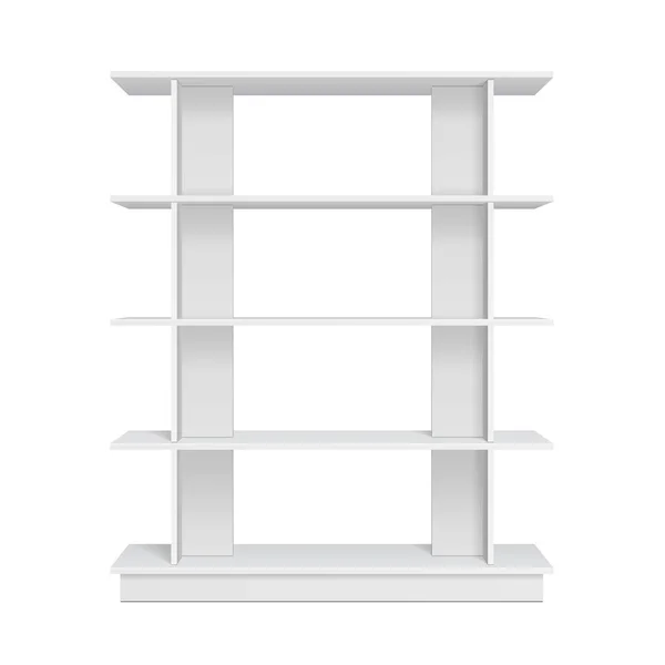 Mockup Display Rack Showcase Supermarket Retail Shelves Front View Illustration — Stock Vector