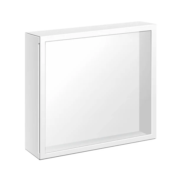 带窗户的纸板包装盒 白色背景下的孤立说明 为您的设计准备模板 病媒Eps10 — 图库矢量图片#