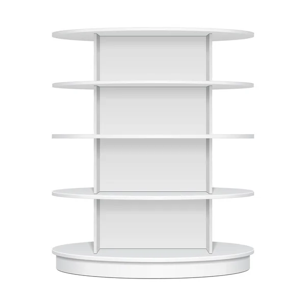 Mockup Display Rack Showcase Supermarket Circle Ellipse Retail Shelves Front — 图库矢量图片#