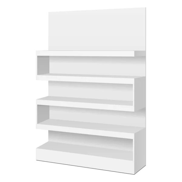 Mockup Zigzag Pos Poi Floor Showcase Display Rack Shelves Supermarket — 图库矢量图片#