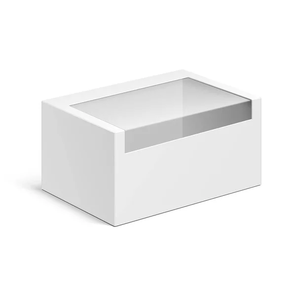 Mockup Product Cardboard Plastic Package Box Window Illustration Isolated White — 图库矢量图片#