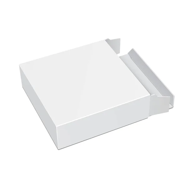 Mockup製品カードパッケージボックスを開きます 白を基調としたイラスト デザインのテンプレートをモックアップします ベクトルEps10 — ストックベクタ