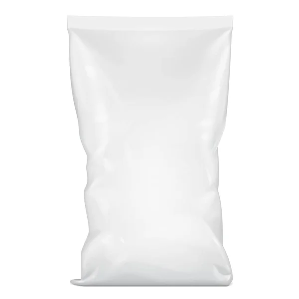调味面团或纸制食品站起来的纸制小点心袋包装 白色背景下的孤立说明 模拟模板准备好了设计 病媒Eps10 — 图库矢量图片#