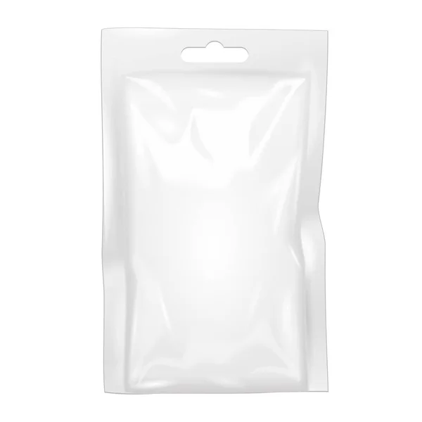 Mockup Blank Filled Retort Foil Pouch Sachet Bag Packaging Medicine — Stock Vector