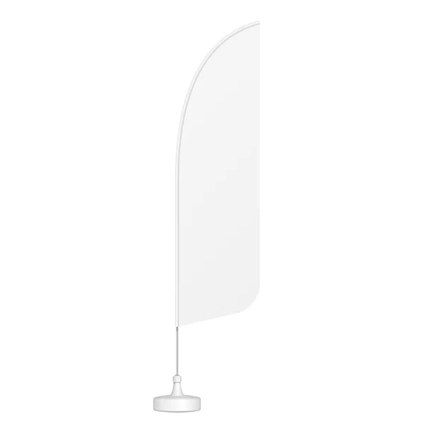 Mockup Outdoor Blade Straight Feather Flag Stander Banner Shield Ilustração — Vetor de Stock