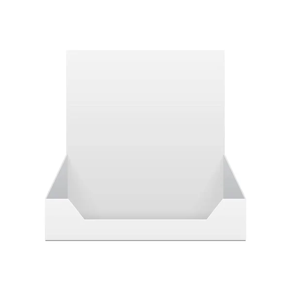 Mockup Pos Poi Cardboard Порожній Тримач Вікон Показу Рекламних Листівок — стоковий вектор