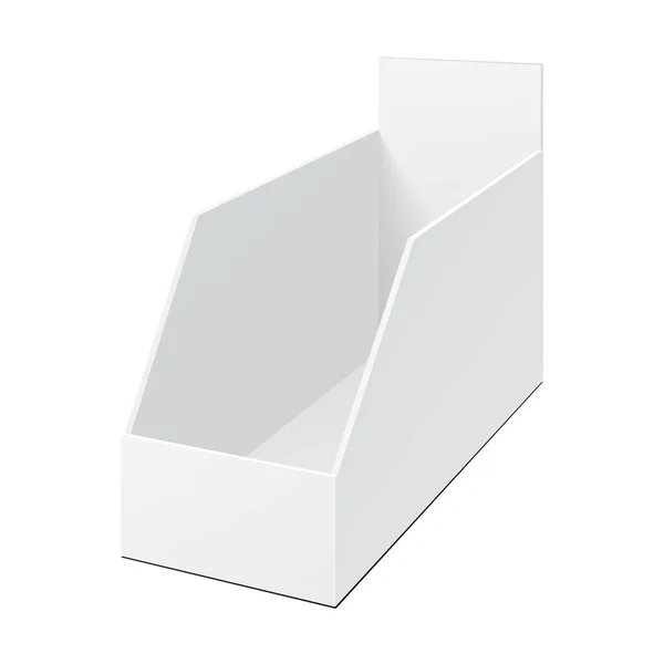 用于广告传单 产品的模拟纸板箱空白空白显示盒 白色背景下的孤立说明 为你的设计制作模板 病媒Eps10 — 图库矢量图片#
