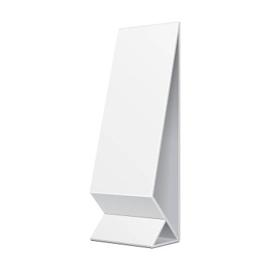 Mockup Outdoor Reklamcılık POI Stand Banner ya da Lightbox. Beyaz arka planda izole edilmiş bir resim. Tasarımınız için Şablonu Hazırlayın.