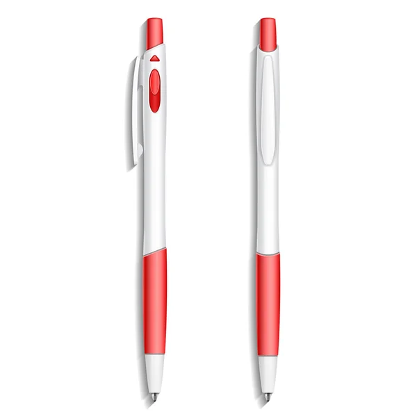 Kalem Kalem Şaretli Şirket Kimliği Marka Kağıt Şablonları Kırmızı Beyaz — Stok Vektör