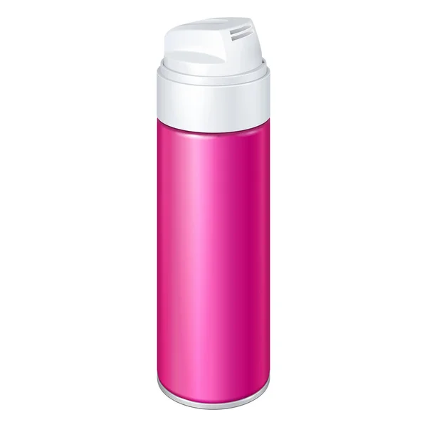Mockup Blank Pink Violet Magenta Lila Rasierschaum Aerosol Spray Metallflaschendose — Stockvektor