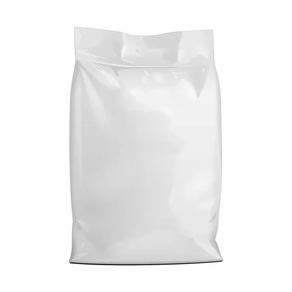 Mockup Blank Foil Paper Food Stand Pouch Snack Dospåse Förpackning — Stock vektor