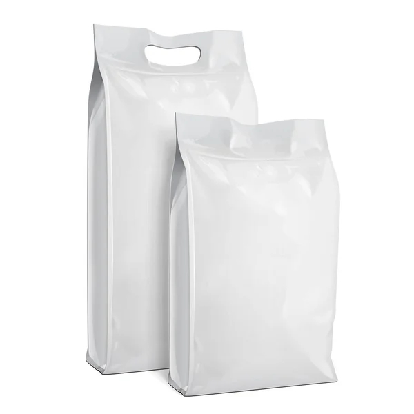 Mockup Blank Foil Paper Food Stand Pouch Snack Sachet Bag —  Vetores de Stock