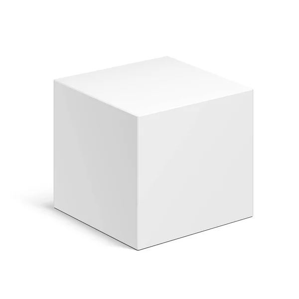 模拟立方体产品硬纸板包装盒 白色背景下的孤立说明 为你的设计制作模板 病媒Eps10 免版税图库插图