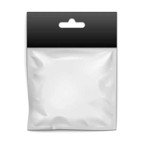 Mockup Blanco Plastic Zak Doorzichtig Met Hang Slot Afbeelding Geïsoleerd Stockillustratie