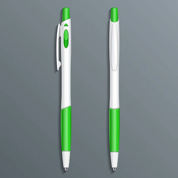 Mockup Pen Penna Marker Uppsättning Företagsidentitets Och Varumärkesmallar Grön Illustration Stockillustration