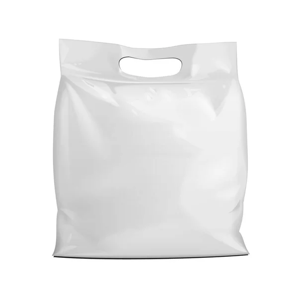 调味面团或纸制食品站起来的纸制小点心袋包装 前视图 白色背景下的孤立说明 造型模板为您的设计 病媒Eps10 矢量图形