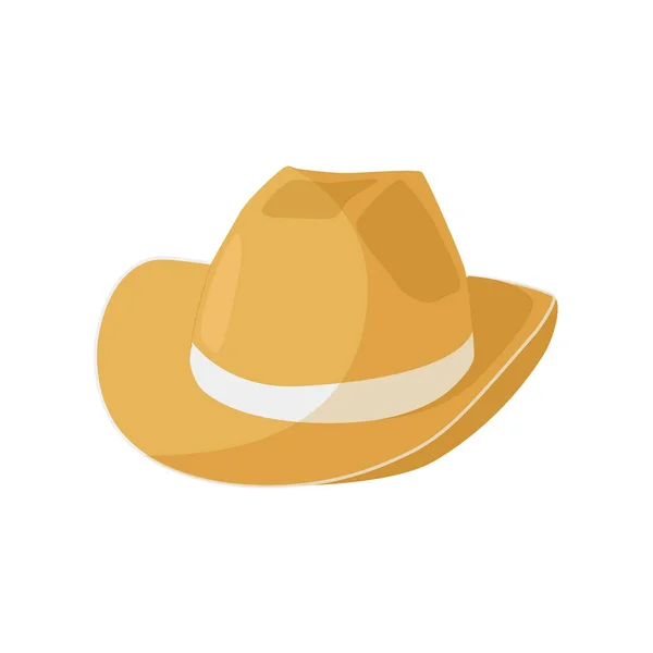 Ícone Chapéu Cowboy Imagem Vetorial Chapéu Cowboy Amarelo Simples Desenho — Vetor de Stock