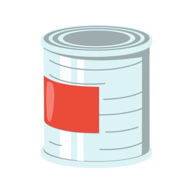 Dolapta metal teneke kutular var. Konserve yiyecekler. Tasarımına hazırım. Ürün paketleme vektörü EPS10.