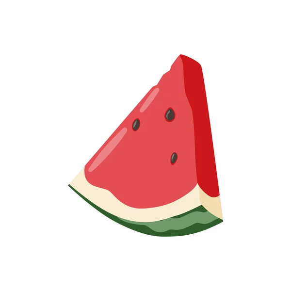 Vektorscheibe Wassermelone Fruchtillustration Für Die Speisekarte Des Bauernmarktes Gesunde Ernährung — Stockvektor