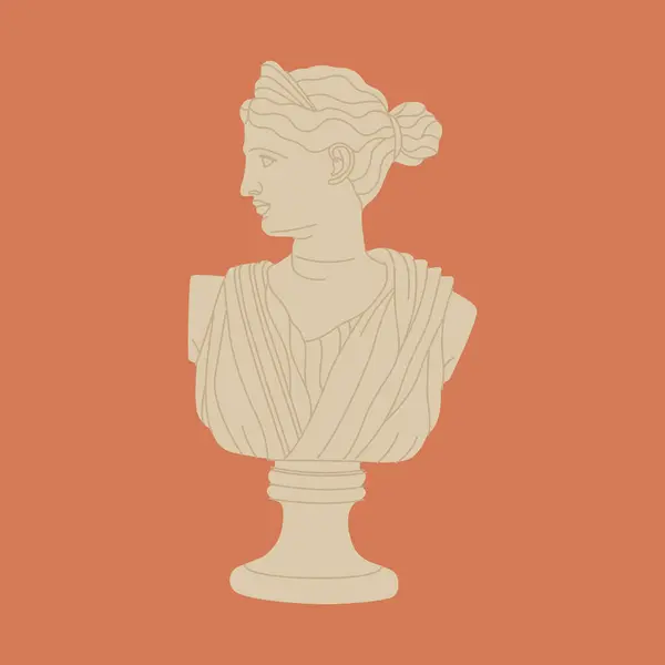 Een Lijn Oudgriekse Godin Standbeeld Aphrodite Venus Oude Klassieke Standbeeld Stockvector