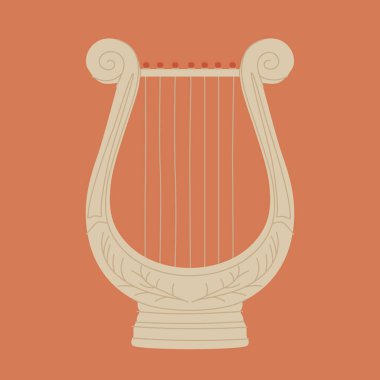 Harp simgesi düz vektör. İrlanda Liri. Arp müzik aleti izole edildi