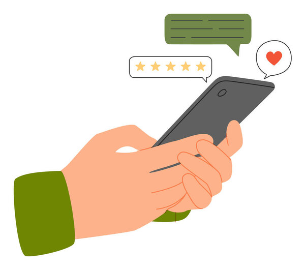 Characters Giving Five Star Feedback. Vector customer review concepts. Reviews stars with good and bad rate and text. Web Vector Illustrations.