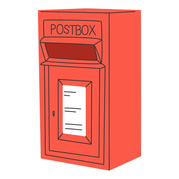 stock vector Red classic post box isolated on white background . Mail box icon. Letterbox. Vector illustration.