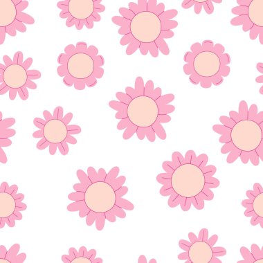 Çiçeksiz desen, doku tasarımı. Çayır çiçekleri, sonsuz arkaplan tasarımı, yaz kumaşı, tekstil, duvar kağıdı, ambalaj ve ambalaj için tekrarlanan doğal baskı. Düz vektör illüstrasyonu