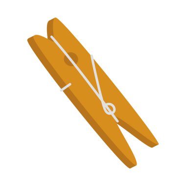 Mandal, tahta ataç, çamaşır makinesi, ev işi, el işi. Ahşap toka, çivi, eski aksesuar, tutucu, kıskaç. Düz grafik vektör çizimi beyaz arkaplanda izole edildi