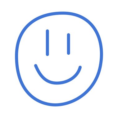 Sevimli karalama surat gülümseyen, mutlu duygu, neşeli yüz ifadesi. Soyut komik karakter, basit çocukların çizim tarzında el çizimi emoji. Beyaz arkaplanda izole edilmiş çocuksu düz vektör çizimi