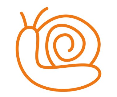 Salyangoz, sevimli komik kawaii sevimli gülümseyen yavaş karakter. Basit karalama tarzında komik, mutlu bir hayvan. Beyaz arkaplanda izole edilmiş çocuksu düz grafik vektör çizimi