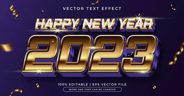 stock vector Gold and purple new year 2023 editable text effect template