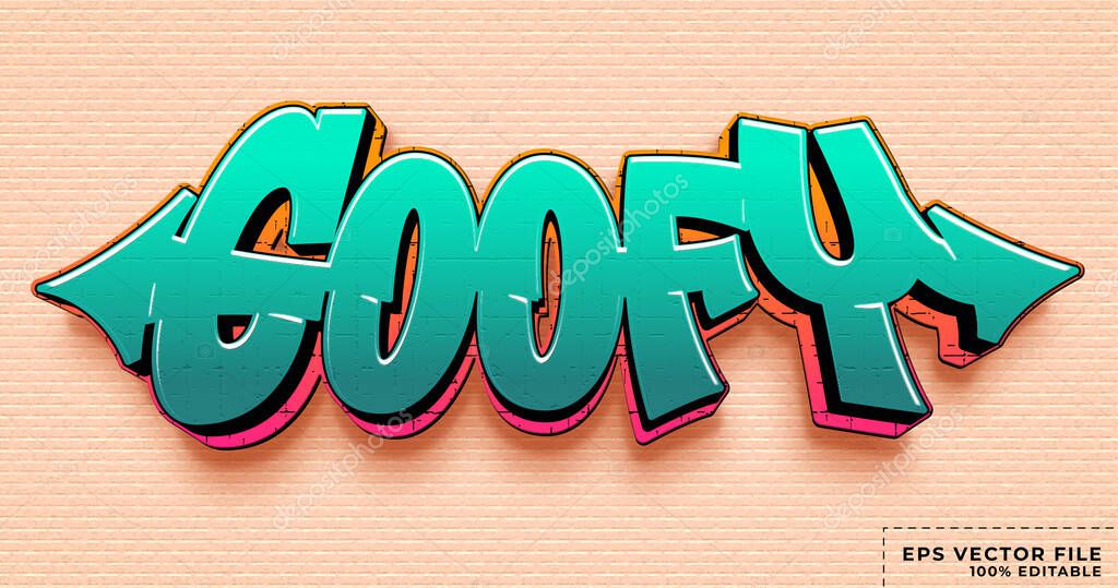Goofy text, cartoon and fun, graffiti text effect style