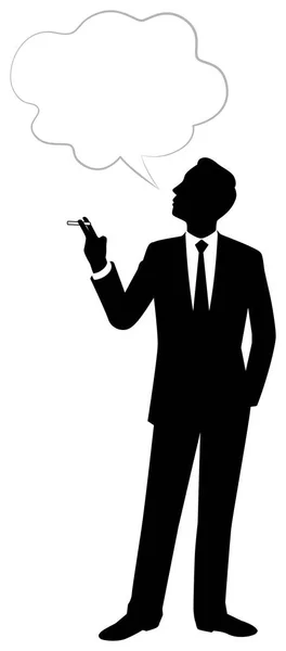 Εικονογράφηση Επιχειρηματία Που Καπνίζει Τσιγάρο — Διανυσματικό Αρχείο