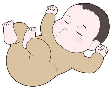 Uyuyan bir bebeğin tasviri
